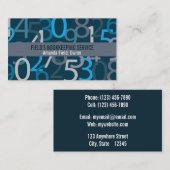 Blue-Number-Buchungskarte Visitenkarte (Vorne/Hinten)