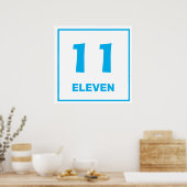 Blue number eleven Poster (Küche)