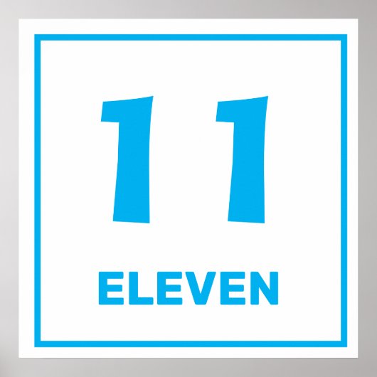 Blue number eleven Poster (Vorne)