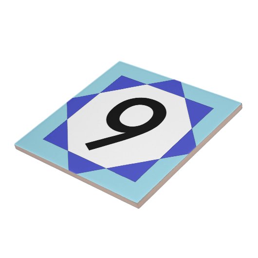 Blue Number Fliese (Seite)