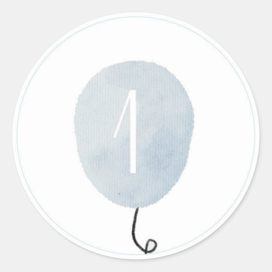 Blue Number One Ballon Sticker (Vorderseite)