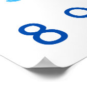 Blue Numbers Zero to Zehn 0 to 10 Teacher Kids Roo Poster (Ecke)