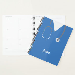 Blue Nurse Doctor Shirt und Stethoscope Planer