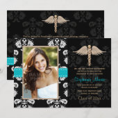 Blue Nurse Graduation Ankündigungen Einladungen (Vorne/Hinten)