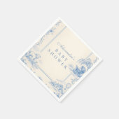 Blue Nursery Toile Baby Shower Serviette (Ecke)