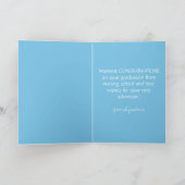 Blue Nursing School Abschluss Herzlichen Glückwuns Karte (Innenseite)