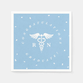 Blue Nursing School Graduation Party Napkins Serviette