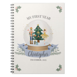 Blue Nutcracker Baby Dusche Erste-Jahr-Meilenstein Notizblock