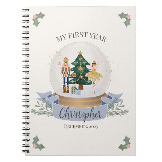 Blue Nutcracker Baby Dusche Erste-Jahr-Meilenstein Notizblock (Vorderseite)