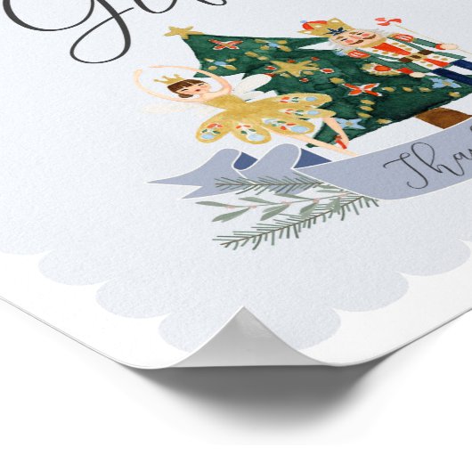 Blue Nutcracker Baby Duschkarten und Geschenkzeich Poster (Ecke)