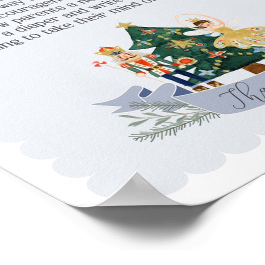 Blue Nutcracker Babydusche Windeln Symbol Poster (Ecke)