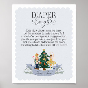 Blue Nutcracker Babydusche Windeln Symbol Poster