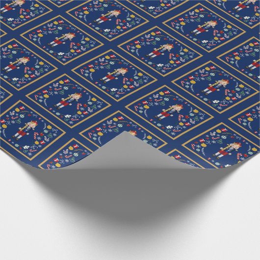 Blue Nutcracker Geschenkpapier (Ecke)