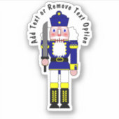 Blue Nutcracker Soldier Weihnachten Aufkleber (Vorderseite)