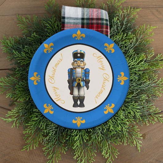 Blue Nutcracker Thema Weihnachtspapier Platte Pappteller