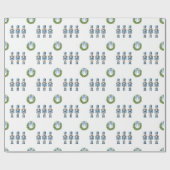 Blue Nutcracker Weihnachten Geschenkpapier (Flach)