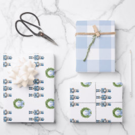 Blue Nutcracker Weihnachten Geschenkpapier Set