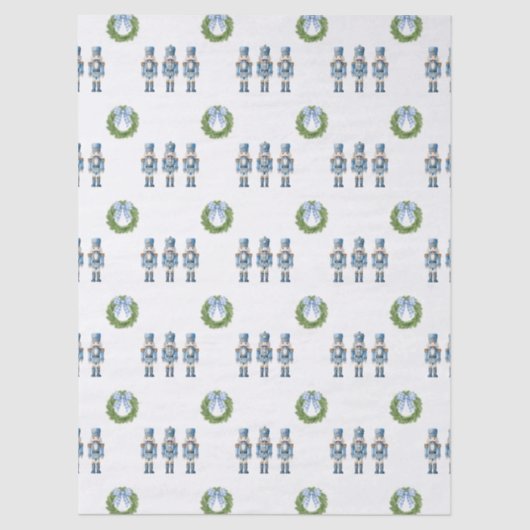 Blue Nutcracker Weihnachten Seidenpapier (Vorderseite)