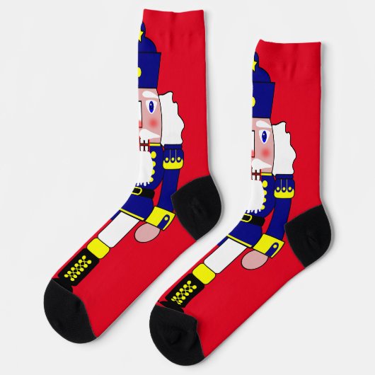 Blue Nutcracker Weihnachten Socken (Linkes Detail)