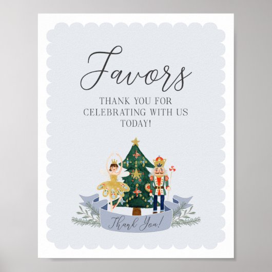 Blue Nutcracker Weihnachtsduschfavoriten Zeichen Poster (Vorne)