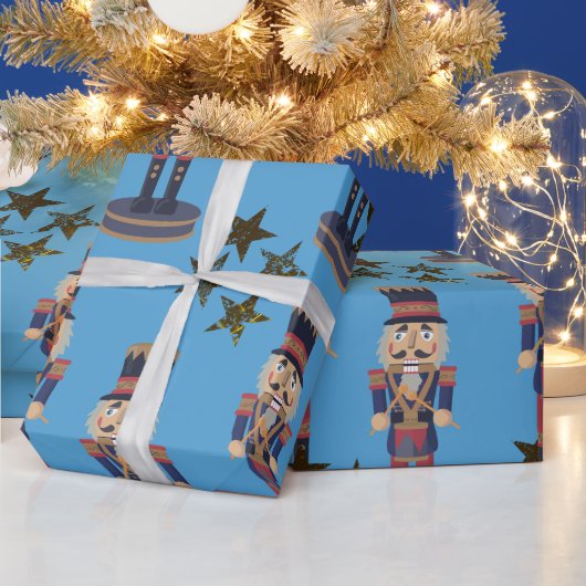 Blue & Nutcracker Weihnachtswrapping Paper Geschenkpapier (Feiertage)