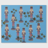 Blue & Nutcracker Weihnachtswrapping Paper Geschenkpapier (Flach)