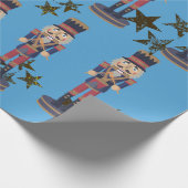 Blue & Nutcracker Weihnachtswrapping Paper Geschenkpapier (Ecke)