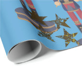 Blue & Nutcracker Weihnachtswrapping Paper Geschenkpapier (Rolleneckpunkt)