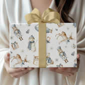Blue Nutcracker Wrapping Paper Boy Christmas Geschenkpapier