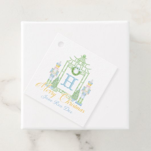 Blue Nutcrackers Chinoiserie Weihnachtsgeschenke T Geschenkanhänger (Beispiel)