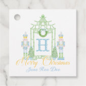 Blue Nutcrackers Chinoiserie Weihnachtsgeschenke T Geschenkanhänger (Vorderseite)