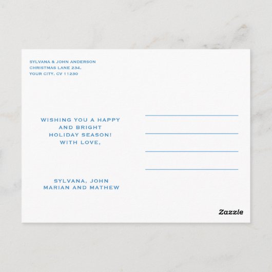 BLUE NUTCRACKERS CHRISTMAS POSTCARD POSTKARTE (Rückseite)