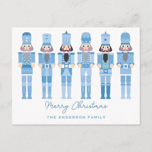 BLUE NUTCRACKERS CHRISTMAS POSTCARD POSTKARTE (Vorderseite)