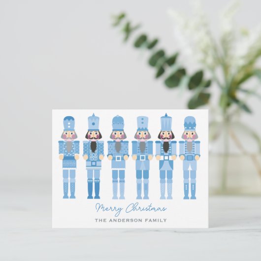 BLUE NUTCRACKERS CHRISTMAS POSTKARTE (Stehend Vorderseite)