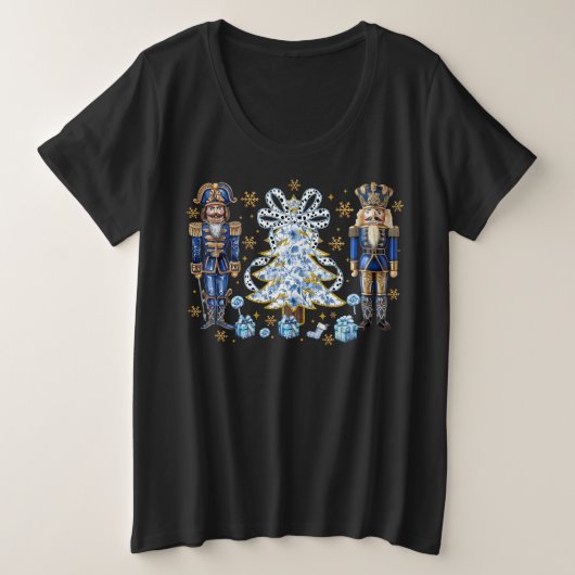 Blue Nutcrackers und Christmas Tree T - Shirt (Design vorne)