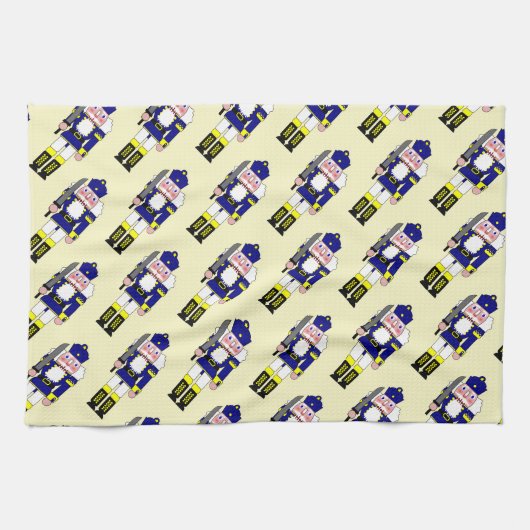 Blue Nutcrackers Weihnachten Geschirrtuch (Horizontal)