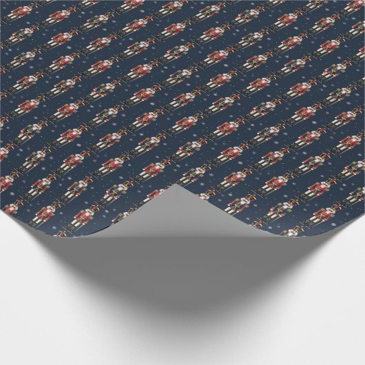 Blue Nutcrackers Weihnachtswrapping Paper Geschenkpapier (Ecke)