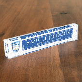 Blue NYC Griechische Diner Coffee Cup Restaurant D Namensplakette (Seite)