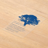 Blue Oak Tree, Rustic & Minimalistic Wedding Acryleinladungen (Ablage )