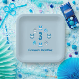 Blue Oaster 3. Geburtstag Pappteller