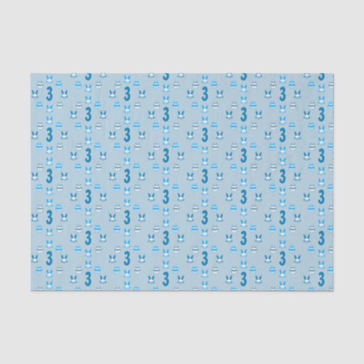 Blue Oaster 3. Geburtstag Seidenpapier (Vorderseite)