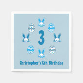 Blue Oaster 3. Geburtstag Serviette (Vorderseite)