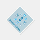 Blue Oaster 3. Geburtstag Serviette (Ecke)