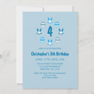 Blue Oaster 4. Geburtstag Einladung