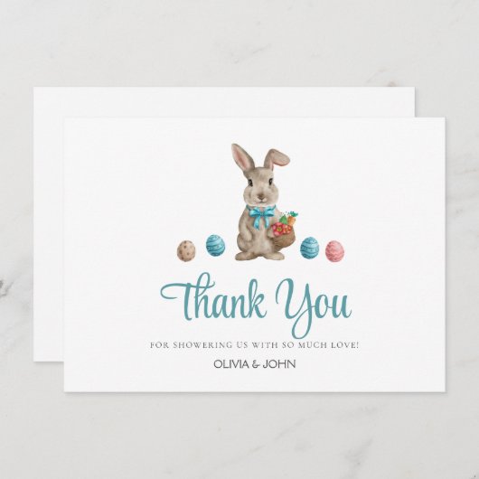 Blue Oaster Bunny Dankeskarte (Vorne/Hinten)