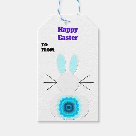 Blue Oaster Bunny Geschenkanhänger (Vorderseite)