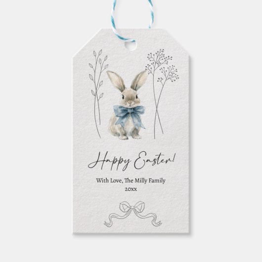 Blue Oaster Bunny Geschenkanhänger (Vorderseite)