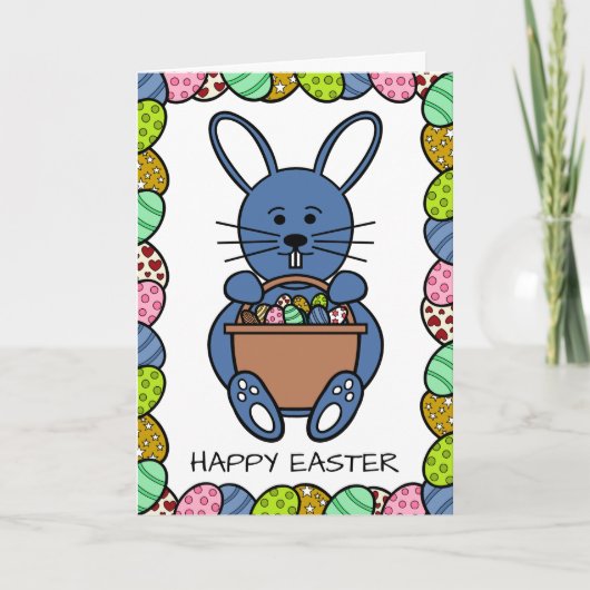 Blue Oaster Bunny, Happy Oaster Karte (Vorderseite)