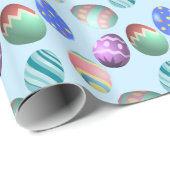 Blue Oaster Egg Ostereier Party Ostereier Jagen Ni Geschenkpapier (Rolleneckpunkt)