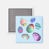 Blue Oaster Egg Ostereier Party Ostereier Jagen Ni Magnet (Vorderseite/Rückseite)